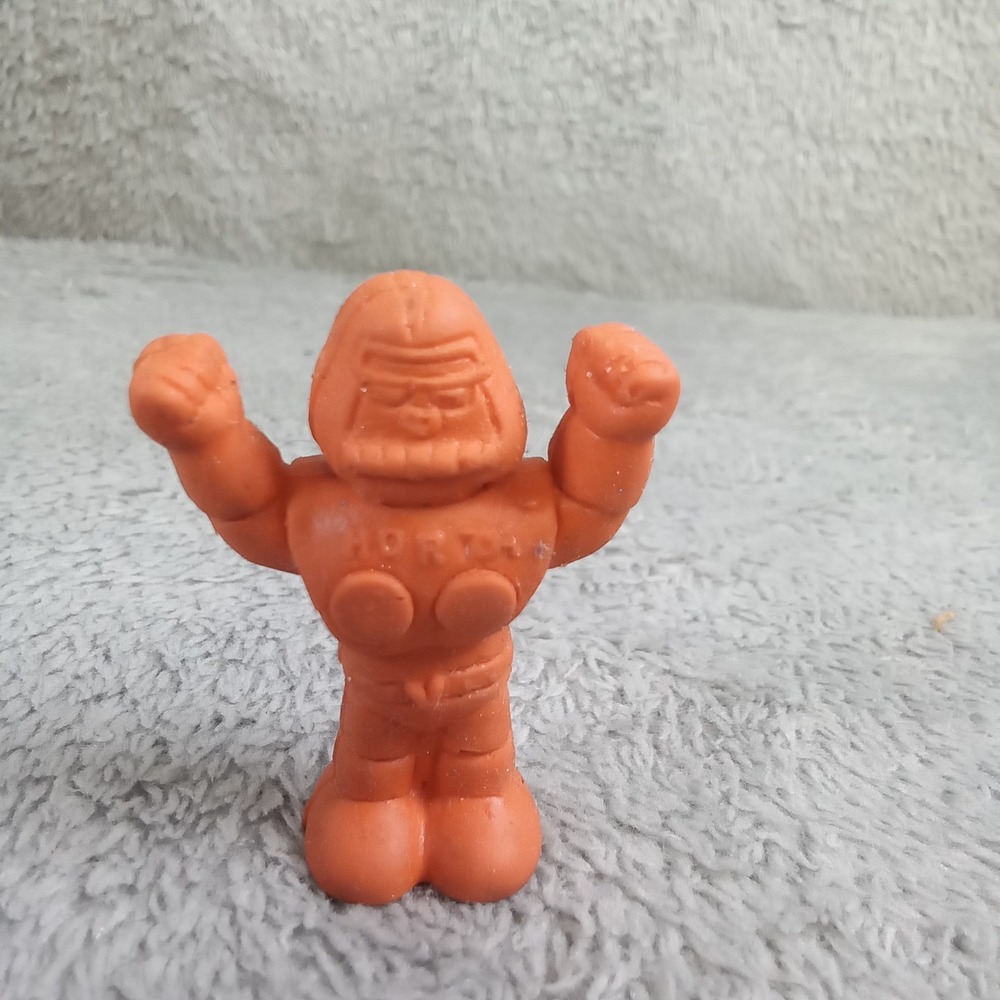 Vintage Diener Industries Orange Horta Rubber Eraser Figure‎ Space Warrior Toy